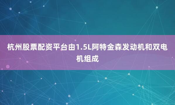 杭州股票配资平台由1.5L阿特金森发动机和双电机组成